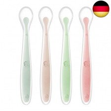 Tomedeks Babyl&ouml;ffel aus Silikon weich gebogen Baby F&uuml;tterl&ouml;ffel Breil&ouml;ffel Wei