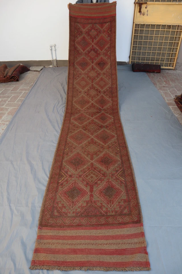 2x12 "Afghan Mishwani – Handmade Wool Rug, Vibrant Nomadic Motifs, Long Narrow" - Image 3 of 4