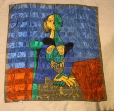 Beautiful PICASSO Signed Large Square Silk Scarf