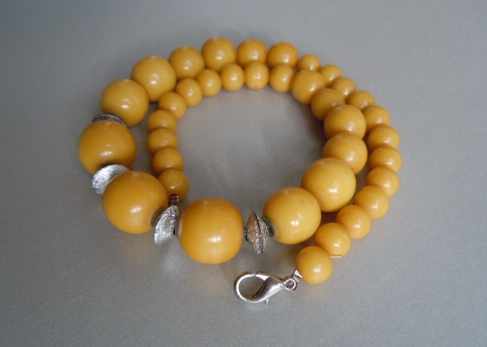 Bakelite Ball Chain Dark Yellow Iconic 1.7oz/18 1… - image 8