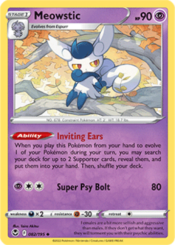 1x Meowstic 082/195 Silver Tempest Pokemon TCG Card NM | eBay