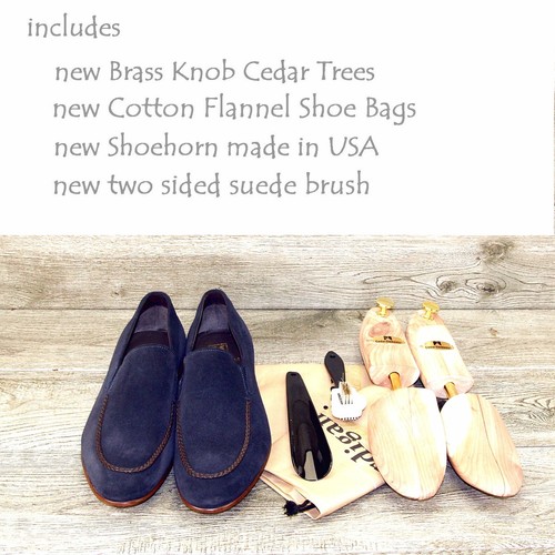 * NIB * $425 Bruno Magli NUNZIO 9.5 M Navy Suede Nordstrom * new Cedar Trees - Picture 5 of 13