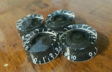 4 Guitar Speed Volume/Tone Knobs... Black Flake... JAT CUSTOM GUITAR PARTS