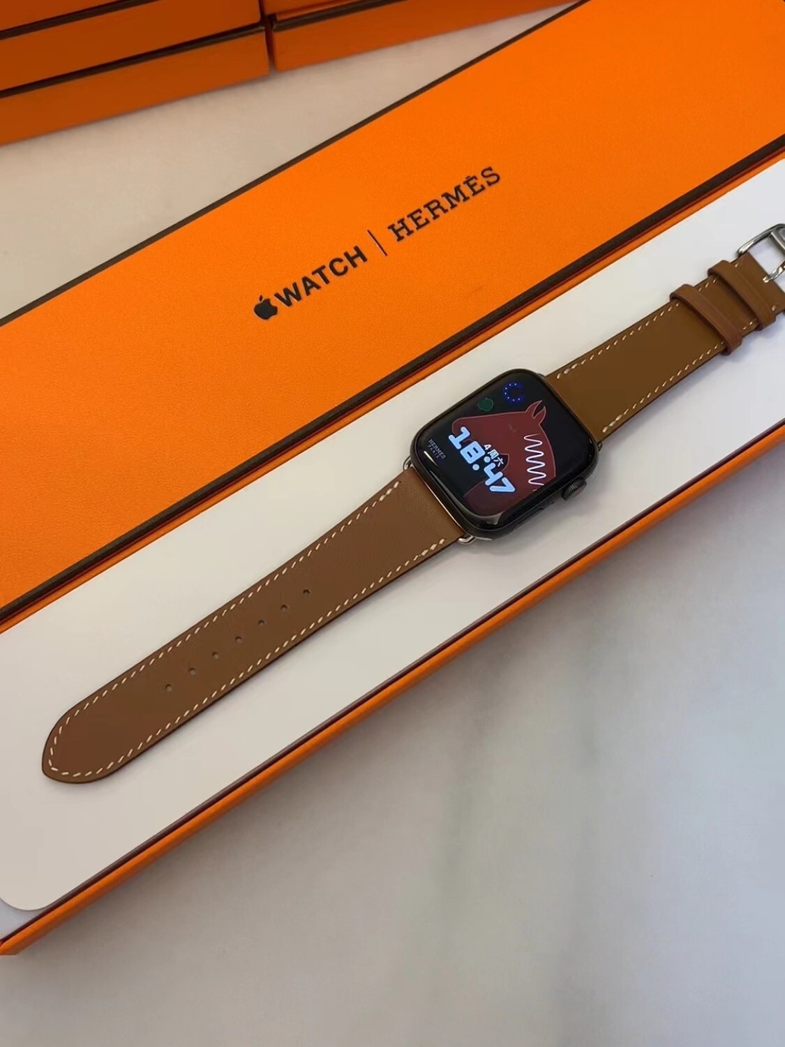 Compatible with apple watch hermes band single tour-brown 44mm 
