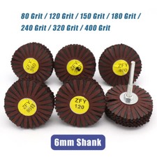 Sandpaper Flap Grinding Wheel Disc Sanding Cloth Drill Abrasive Wood 6mm Shank
