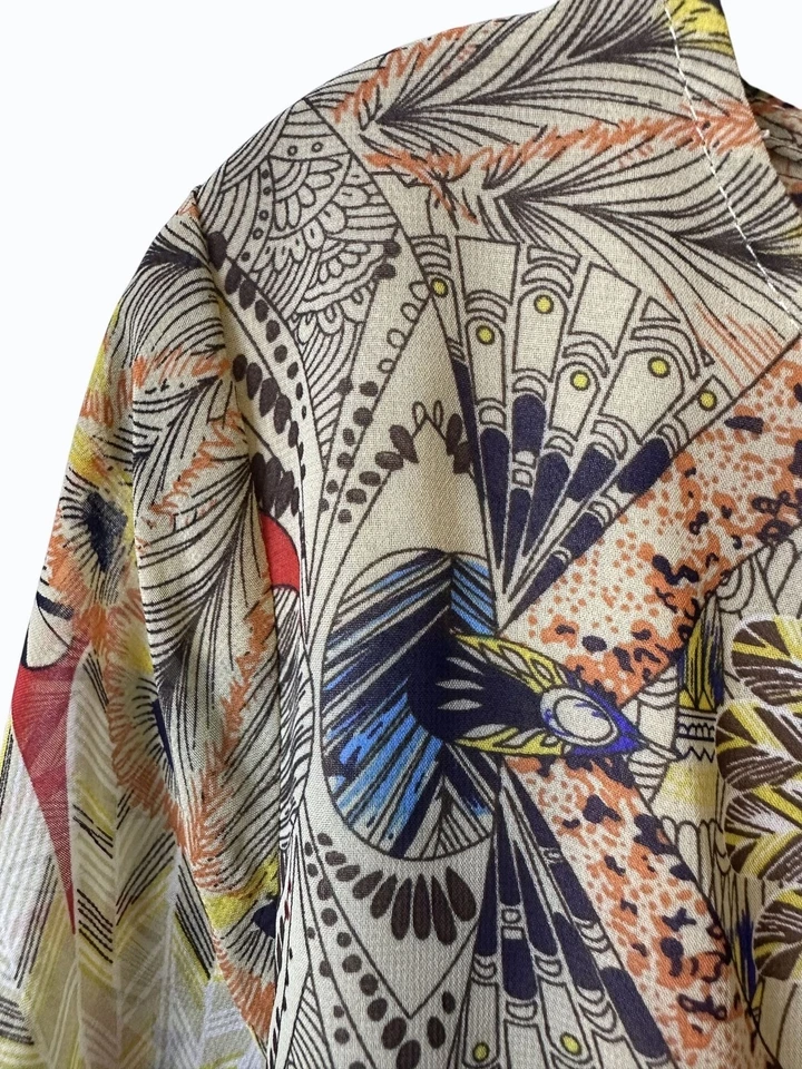 Vestido midi geométrico forrado Love 21 para mujer bohemio babydoll fluido femenino grande Foto 3 de 4