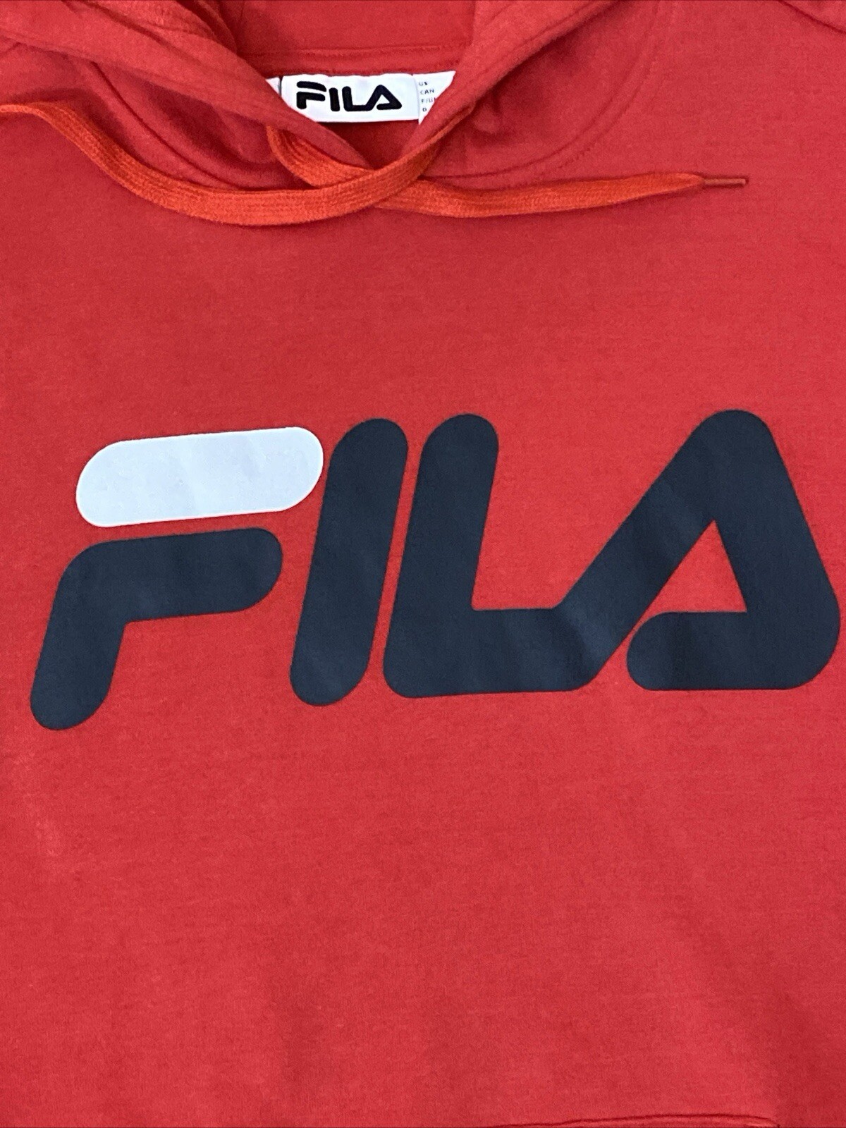 Felpa con cappuccio FILA grande rossa logo classico uomo nuova con etichette grafica nuova con etichetta