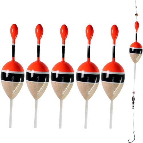 5pcs Fishing Floats Oval High Sensitive Slip Bobber for Fish Crappie Trout Bass - Picture 14 of 17