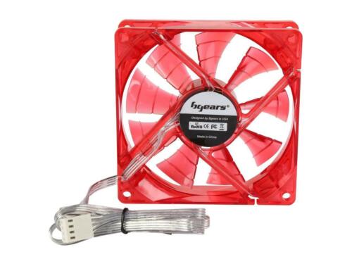 Bgears b-PWM 90 Translucent Red with Red LEDs, 2 ball Bearing PWM fan with 500 - Picture 4 of 6