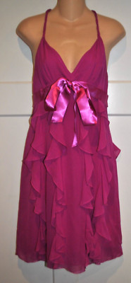 BCBG MAX AZRIA Strappy Cascading Ruffle Silk Fairy Barbie Dress size 4