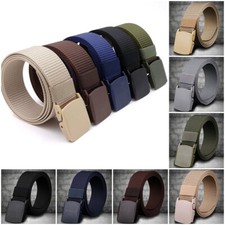 Men Plastic Cam Buckle Nylon Canvas Tactical Waistband Webbing Military Belt