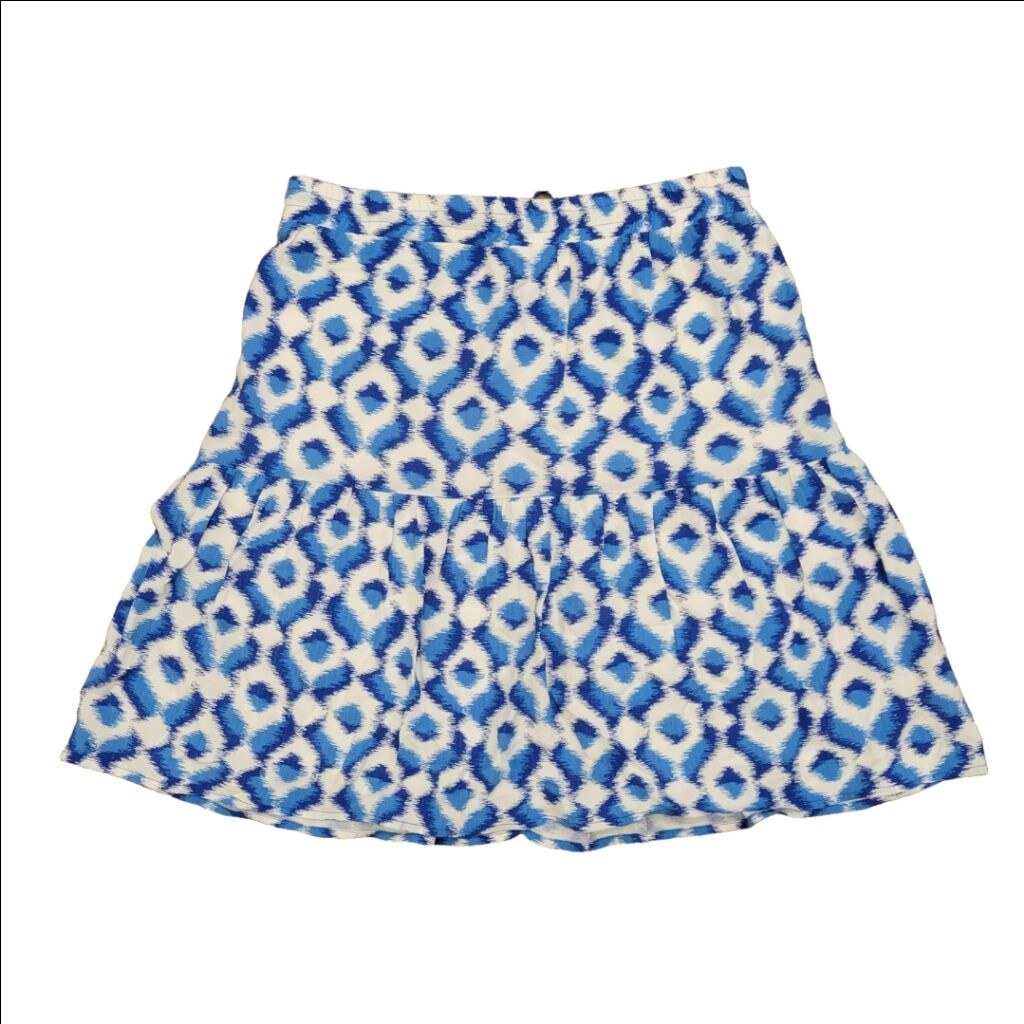 Knox Rose Blue White Patterned drawstring skirt s… - image 2