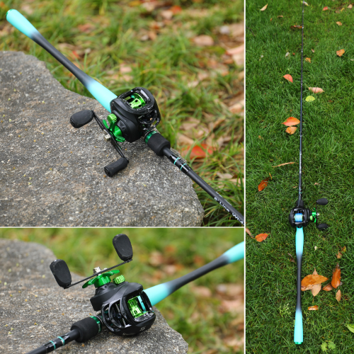 Casting Reel and Rod Set 1,8m 2,1m Carbon Fiber Casting Köderrute Max Drag 8kg - Bild 15 von 26