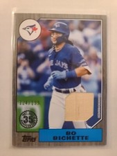 2022 Topps Series 2 1987 Topps Bat Relic Bo Bichette Black 124/199 Blue Jays