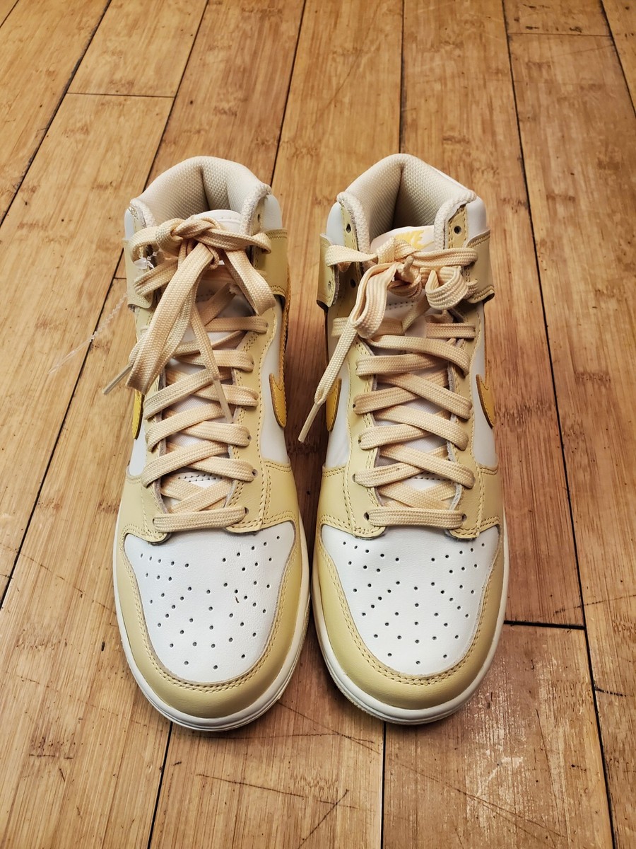 Nike Dunk High Pale Vanilla Gold White Retro Sneakers DD1869