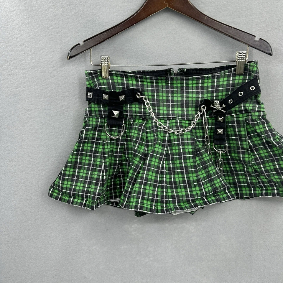 Minifalda Tripp Nyc Mujer L Negra Cadenas Plisada Gótica Punk Oscura Academia y2k 90 Foto 2 de 4