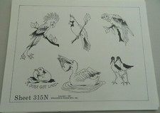 VTG 1981 Spaulding Rogers Don Nolan Tattoo Flash Sheet 315N Just Laid Cardinal