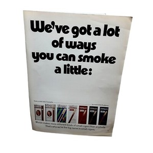 1970 Tipalet Small Cigars Vintage Print Ad 70s