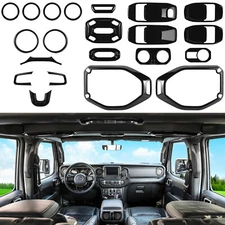21PCS Full Set Interior Decoration Trim Kit For Jeep Wrangler JL JLU JT 2018+