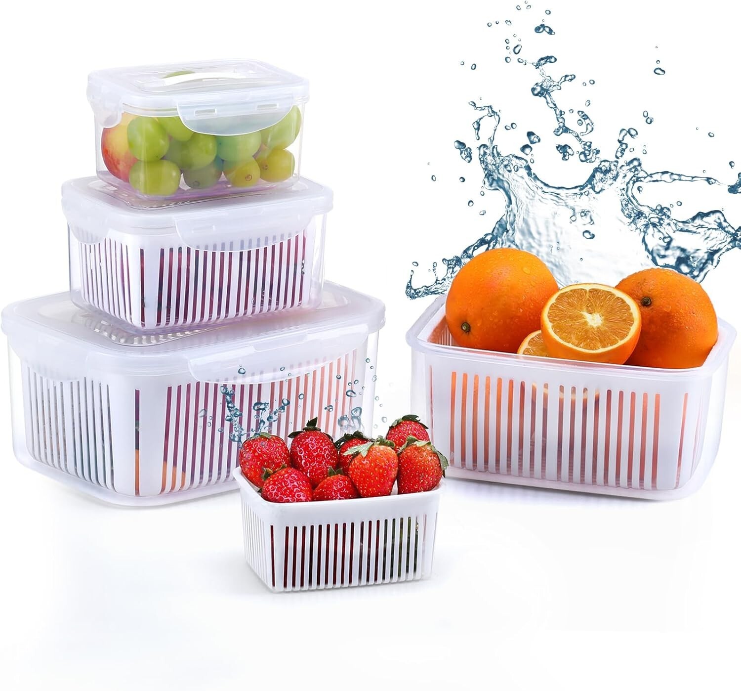 Durable BPA-Free Produce Saver Set - Keeps Fruits and Vegetables Fresh Longer