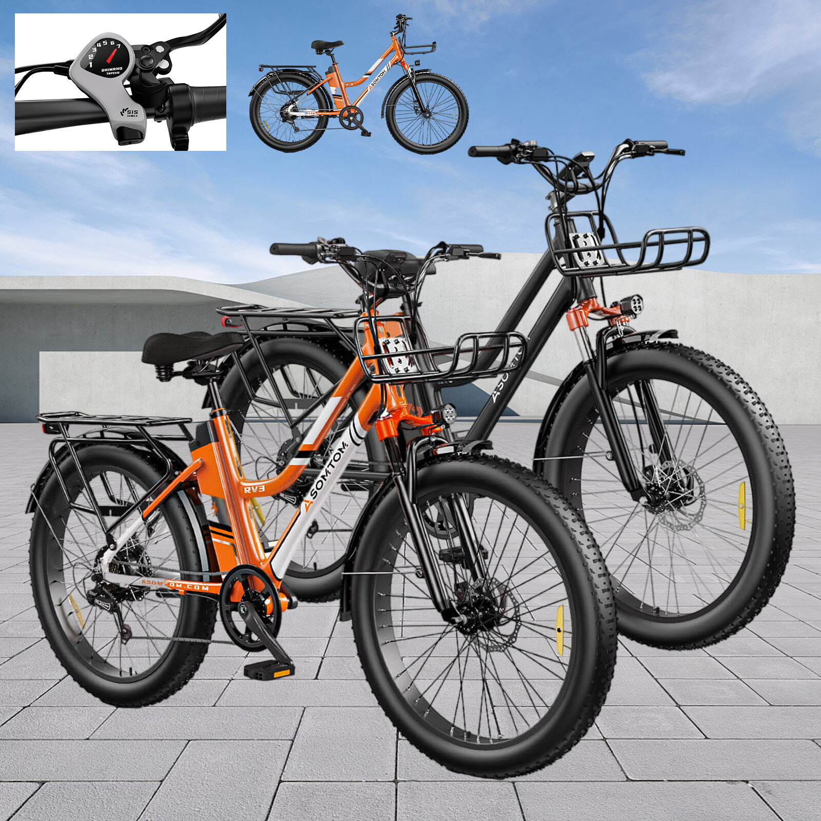 350W Fat Tire Electric Bike for Adults 36V 10.4AH 20MPH Speed