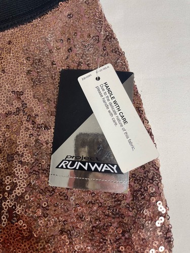 NWT $54 Project Runway Rose Gold Sequins Leggings Medium - Picture 8 of 13