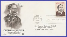 USA3 #2218c ADDR PCS ARTCRAFT FDC   21st Chester A. Arthur