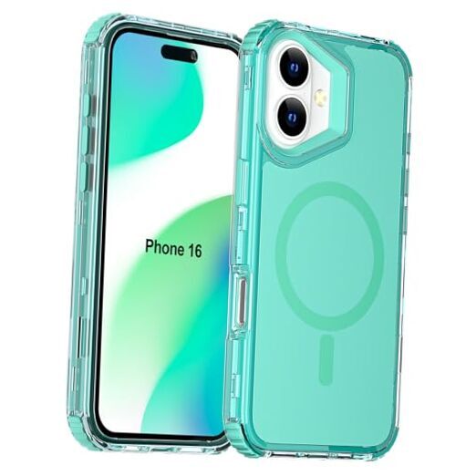 for iPhone Case Silicone Compatible with 16 Mint green(Silicone) with Magsafe