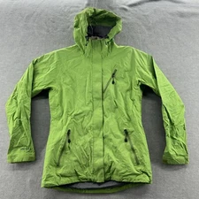 eastern mountain sports womens size s green insulated hooded full zip jacket