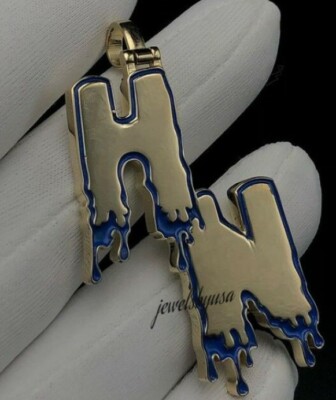 Solid 925 Silver Customized Any Two Letter With Enamel Charm Pendant 925 Silver