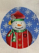Handpainted Needlepoint canvas,18mesh Gorgeous Snowman Ornament JWPO 028