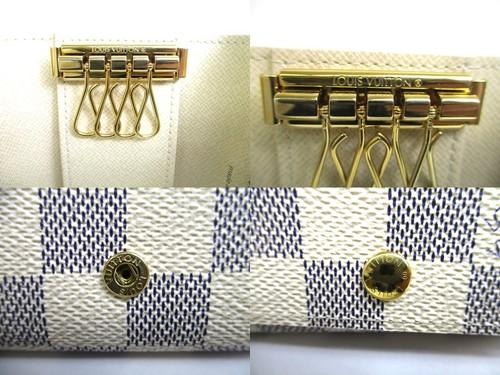 Authentic LOUIS VUITTON Damier Azur Leather Multicles 4 Key Chain #a559 - Picture 9 of 12