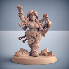 Gudrun Dwarf Bard Fantasy Pinup Miniature | D&D DnD | Pathfinder | RPG
