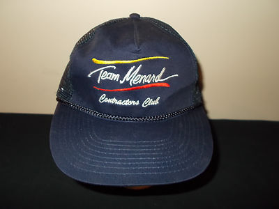 VTG-1990s Team Menards Bauarbeiter Club Seil Netz Snapback Kappe sku19