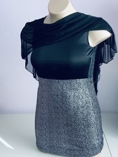 Lux Layered Dinner Cocktail Dress Sheer Holiday Party Day Evening Wear Unique