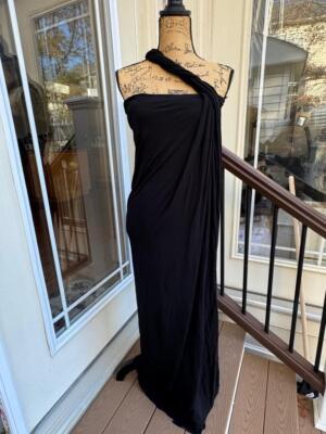NWT Jean Paul Gaultier One Shoulder Grecian Black Maxi Dress size large  (DR900 | eBay