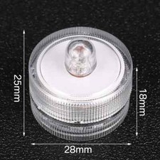 12 CLEAR SUBMERSIBLE BRIGHT LED LIGHTS WATERPROOF TEA LIGHT PARTY EVENT DECOR