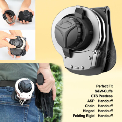 Police Duty Handcuff Holster Fit S&W Cuffs ASP CTS Peerless Cuffs Chain Folding