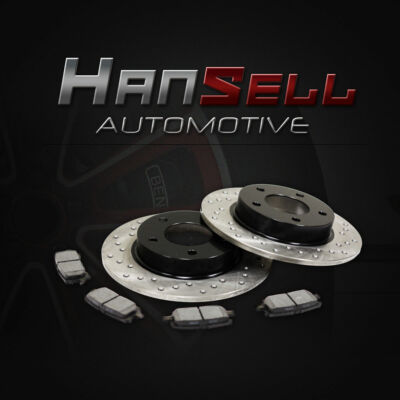[Rear Cross Drill Brake Rotors Semi Metallic Pads] Fit 10-12 Subaru Legacy 2.5GT