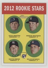 2012 Topps Heritage Rookie Stars Jesus Montero Andrew Brackman Austin Romine 5x3