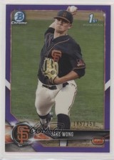 2018 Bowman Draft Chrome Purple Refractor 185/250 Jake Wong #BDC-55 tj0