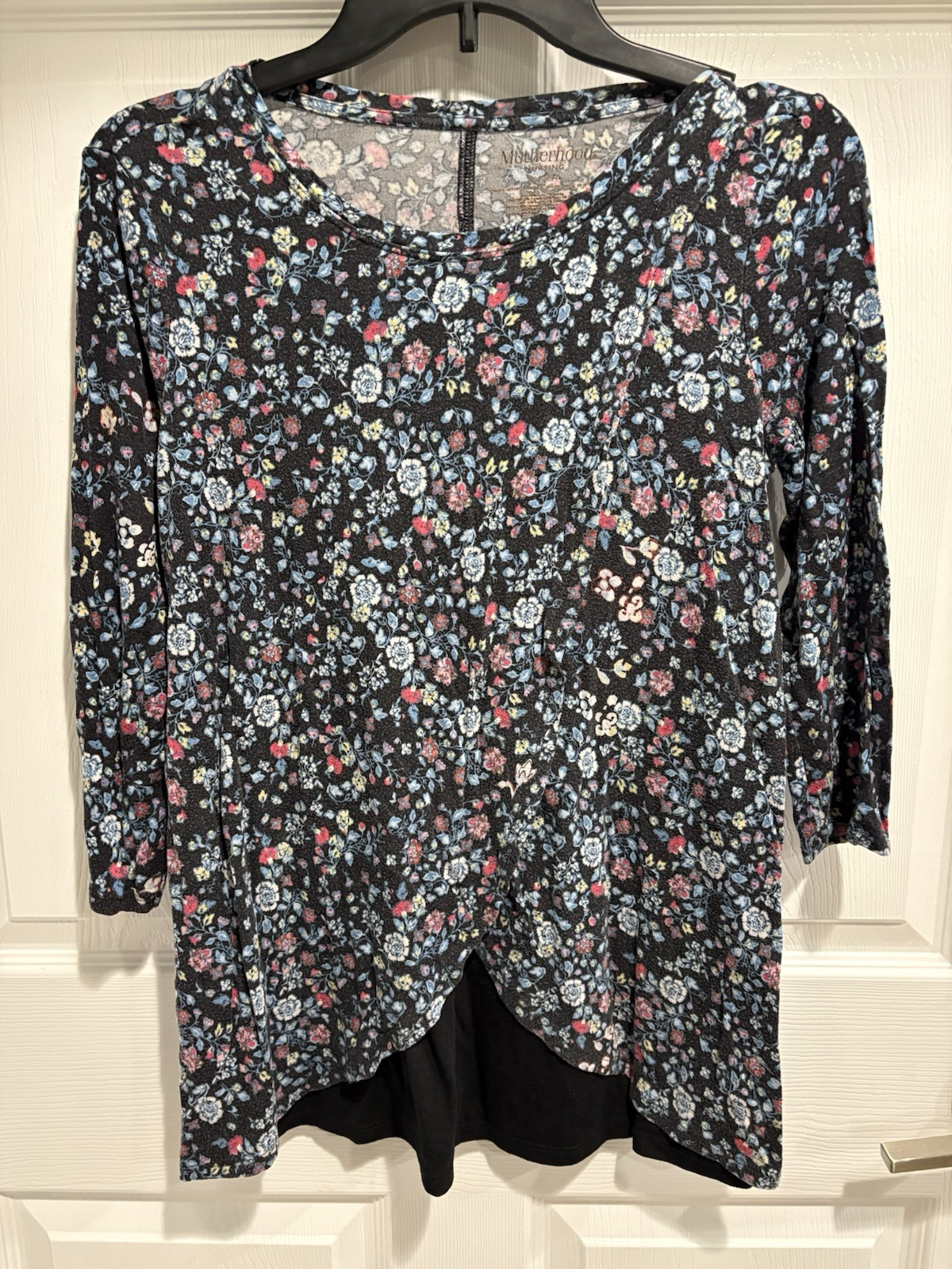 Motherhood Maternity Floral Scoop Neck  Nursing Tunic Top Women's Size S
