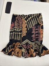 just cavalli her roberto cavalli gonna donna con volant a matita fantasia nera tg 44