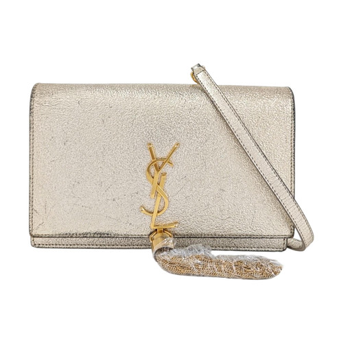 【Authentic】 Yves Saint Laurent KATE Silver Leather Handbags (DDP)
