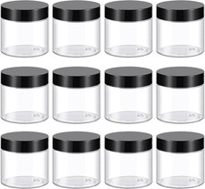 36 Pack 2 Oz Plastic Container Jars with Lids BPA Free, Empty round Clear Cosmet
