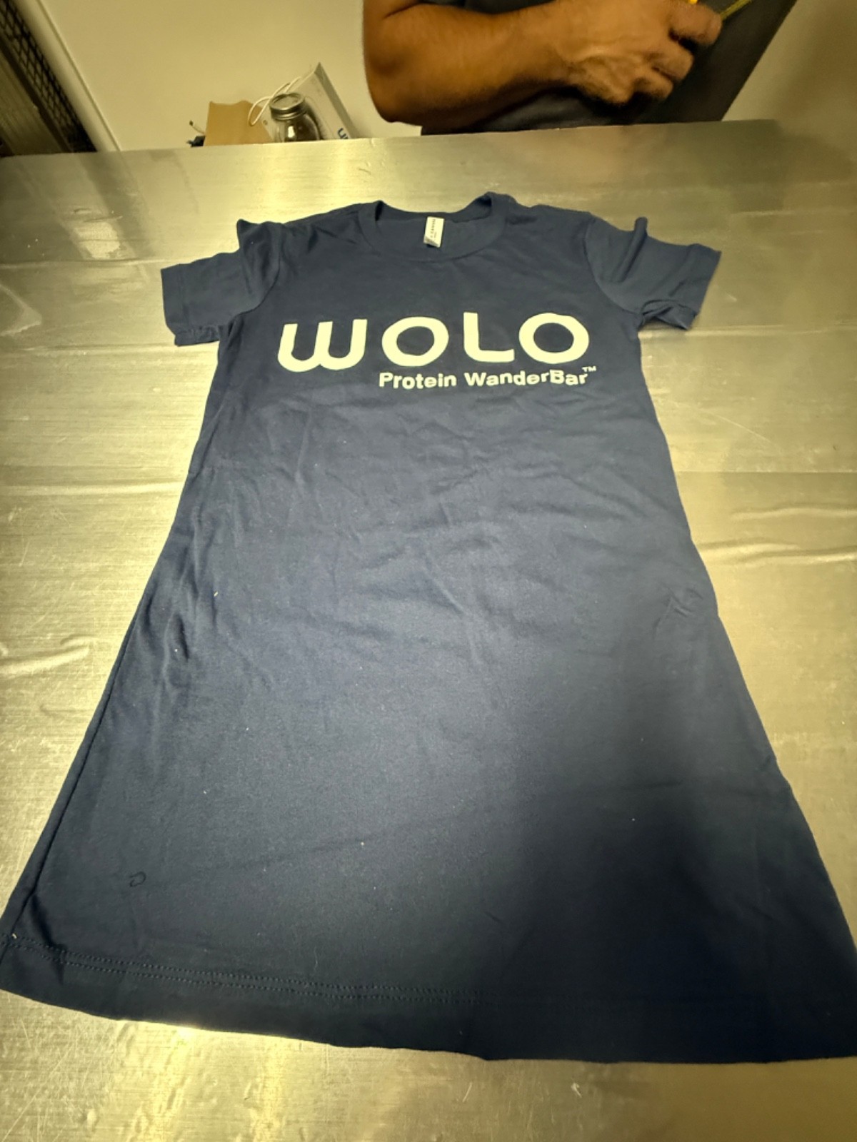 WOLO WanderBar Women's Protein T-Shirt - Size Small, Navy Blue
