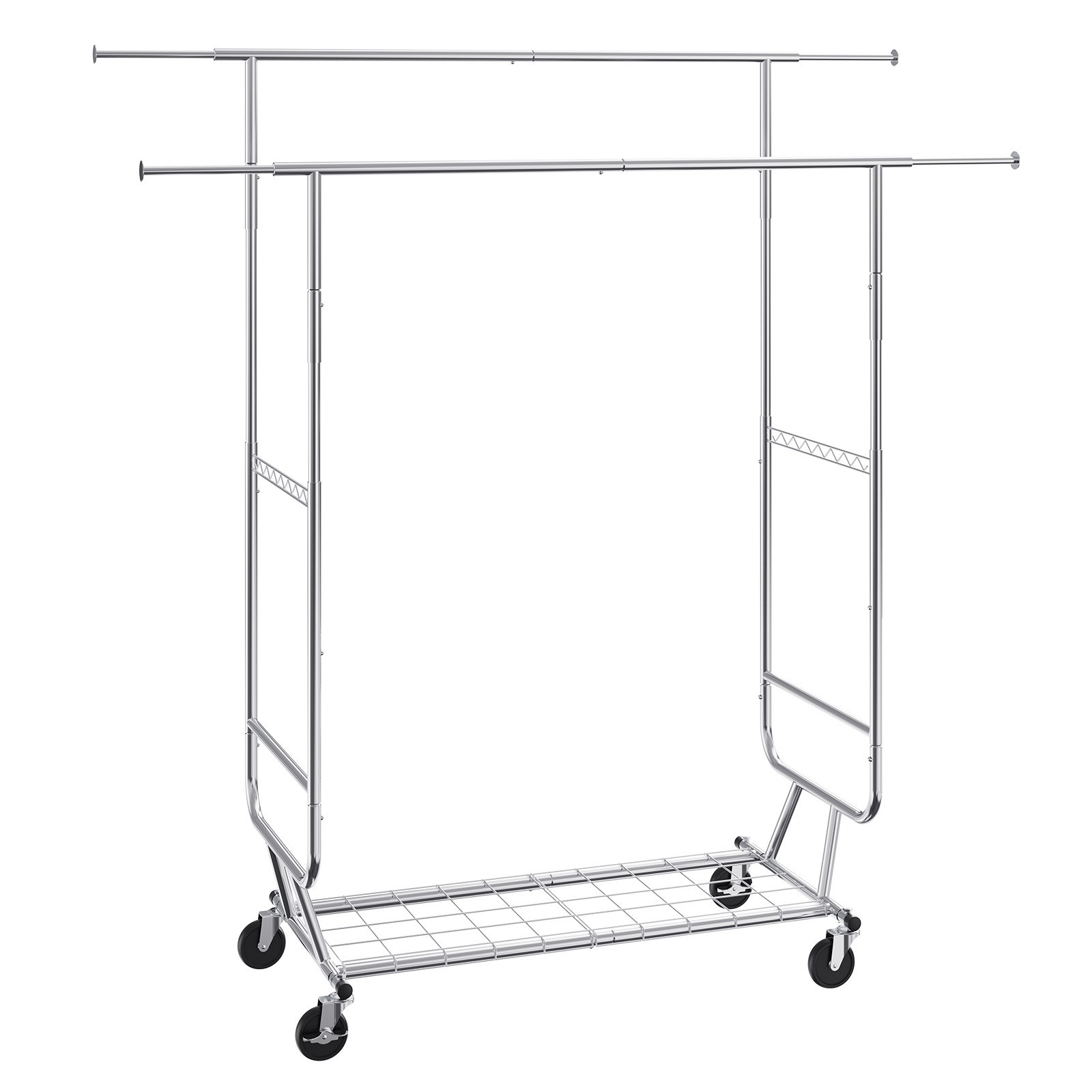 Clothes Rack Heavy Duty Clothing Garment Rack Double Hanging Rod 600 lbs-image