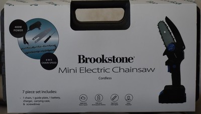 NEW Brookstone Mini Electric Chainsaw 400W BR-CNSW-950 7 pc w/Case