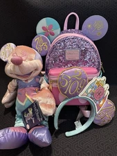 its a small world loungefly backpack disney 50th & Ears & Mickey Plush