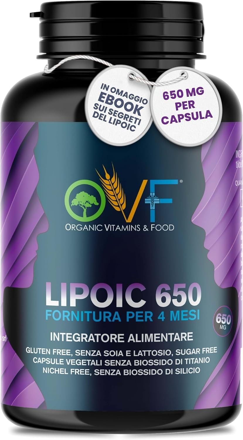 OVF Acido R-Alfa Lipoico 650mg | 120 Capsule Vegane | Prezzo Top
